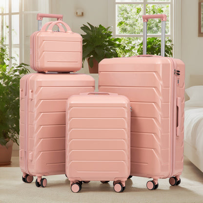 Set Valigie FAUMRTA 4 Pezzi - Trolley ABS Impermeabile con Beauty Case