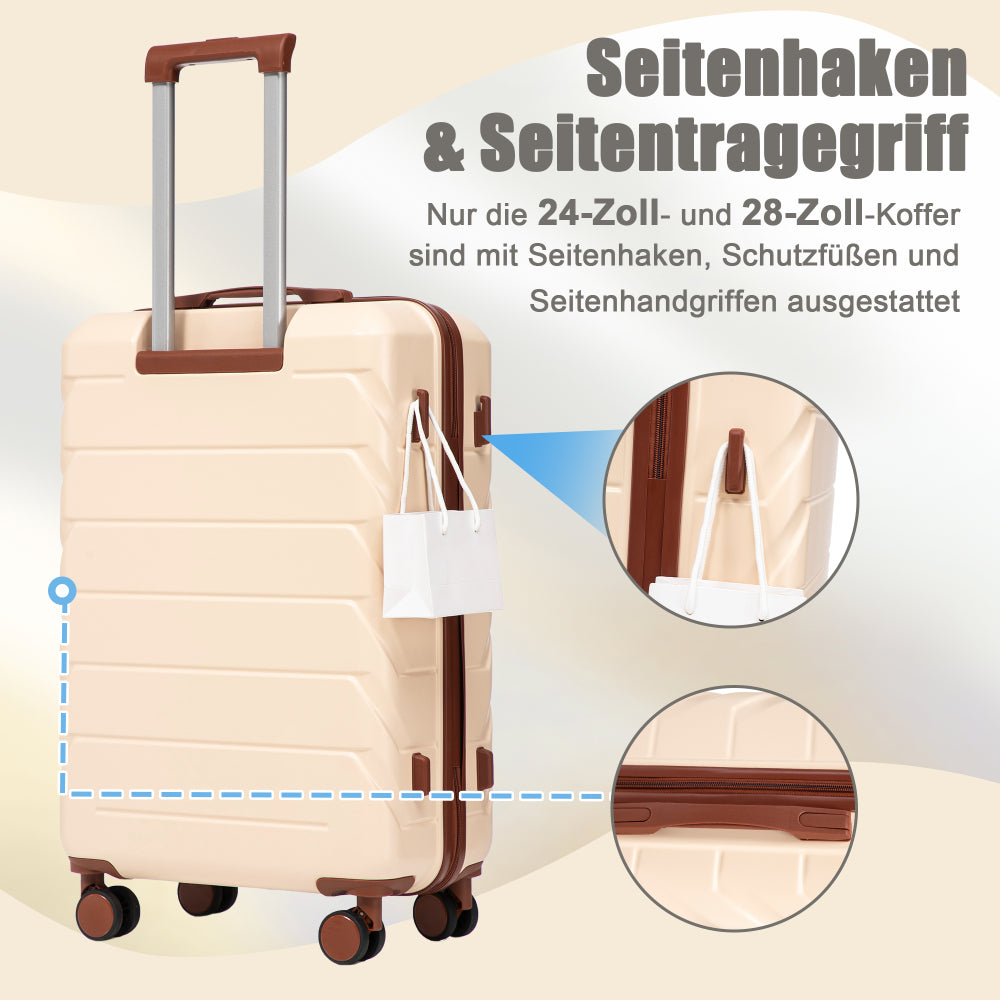 Set Valigie FAUMRTA 4 Pezzi - Trolley ABS Impermeabile con Beauty Case