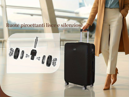Set Valigie YSTYLE 3/5 Pezzi - Trolley ABS con Ruote Silenziose e Lucchetto TSA