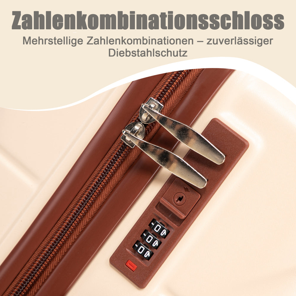 Set Valigie FAUMRTA 4 Pezzi - Trolley ABS Impermeabile con Beauty Case