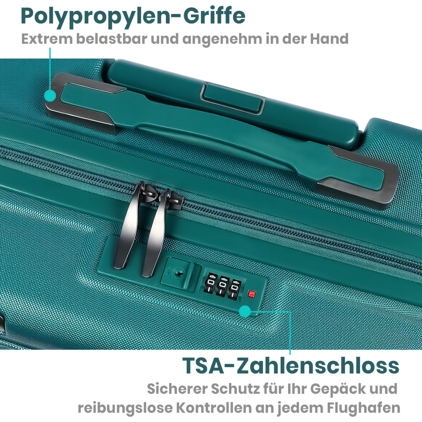 3-Piece Hardshell Luggage Set with TSA Lock - 20/24/28 Inch Travel Suitcase