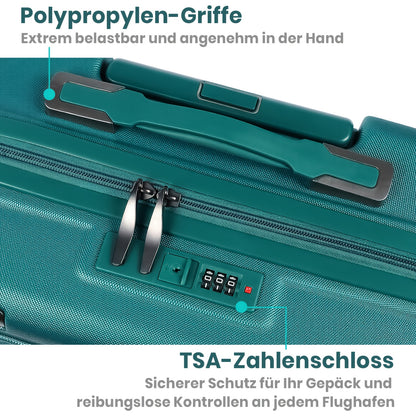 3-Piece Hardshell Luggage Set with TSA Lock - 20/24/28 Inch Travel Suitcase