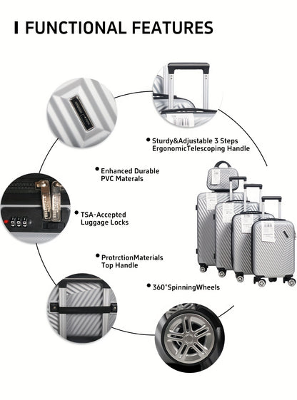 Set Valigie YSTYLE 5 Pezzi - Trolley Leggero con Ruote Silenziose e Lucchetto TSA