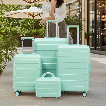 Set Valigie FAUMRTA 4 Pezzi - Trolley ABS Impermeabile con Beauty Case