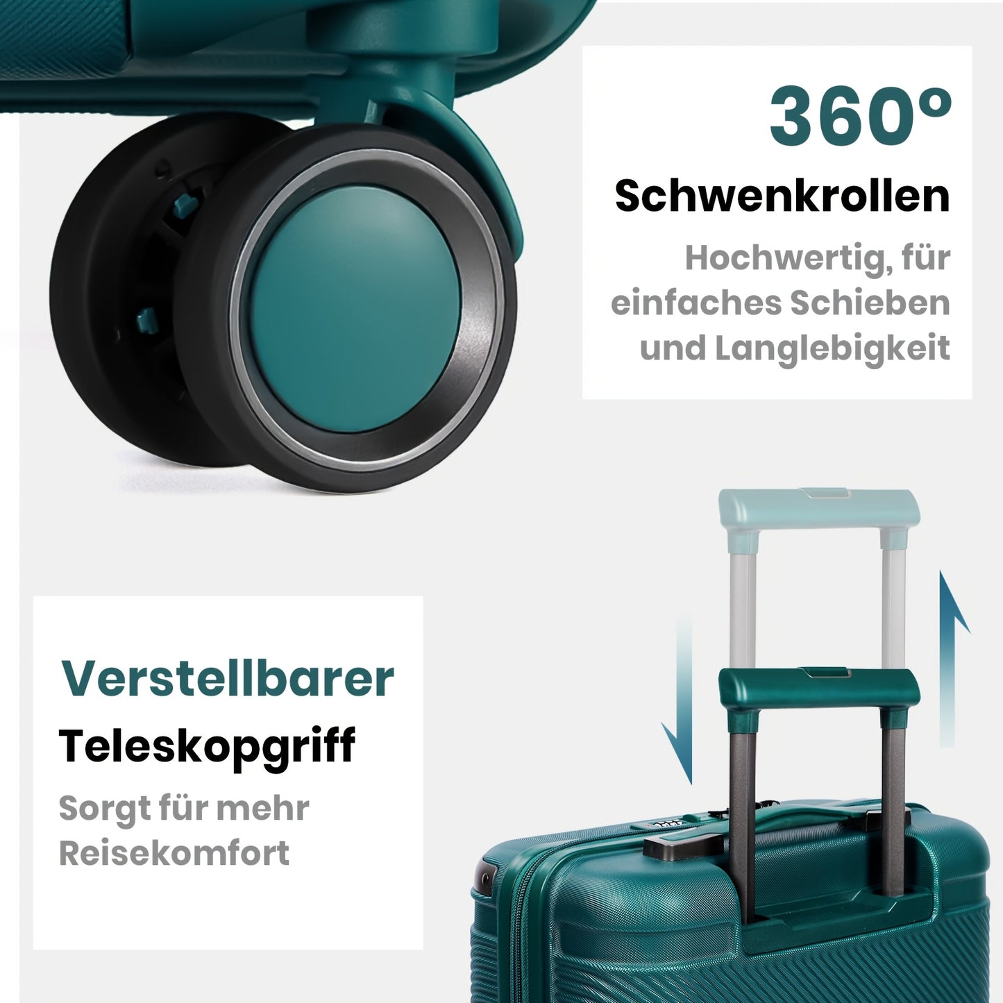 3-Piece Hardshell Luggage Set with TSA Lock - 20/24/28 Inch Travel Suitcase