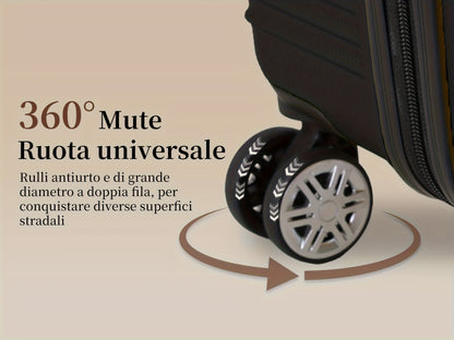 Set Valigie YSTYLE 3/5 Pezzi - Trolley ABS con Ruote Silenziose e Lucchetto TSA