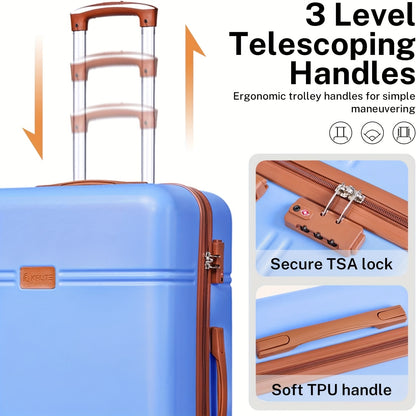 Set Valigie YSTYLE 5 Pezzi - Trolley ABS+PC con Ruote Silenziose e Lucchetto TSA