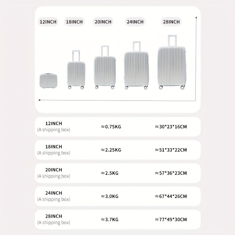 Set Valigie YSTYLE 5 Pezzi - Trolley Leggero con Ruote Silenziose e Lucchetto TSA