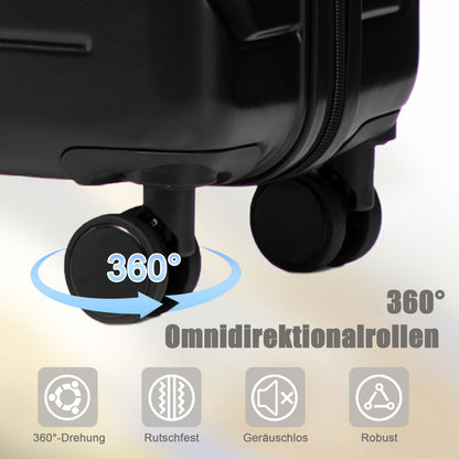 Set Valigie FAUMRTA 4 Pezzi - Trolley ABS Impermeabile con Beauty Case