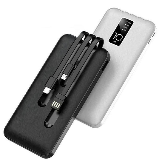 Power Bank 20000mAh Ricarica Rapida con 4 Cavi USB Inclusi - Caricabatterie Portatile Universale