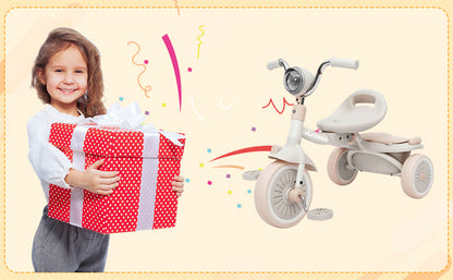 Kids Tricycle, 3 Wheel Baby Bicycle Toy, 1-5 Year Old Toddler Balance Bike, 4 in 1 Kids Trike, for Boys Girls Gift Present