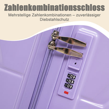 Set Valigie FAUMRTA 4 Pezzi - Trolley ABS Impermeabile con Beauty Case