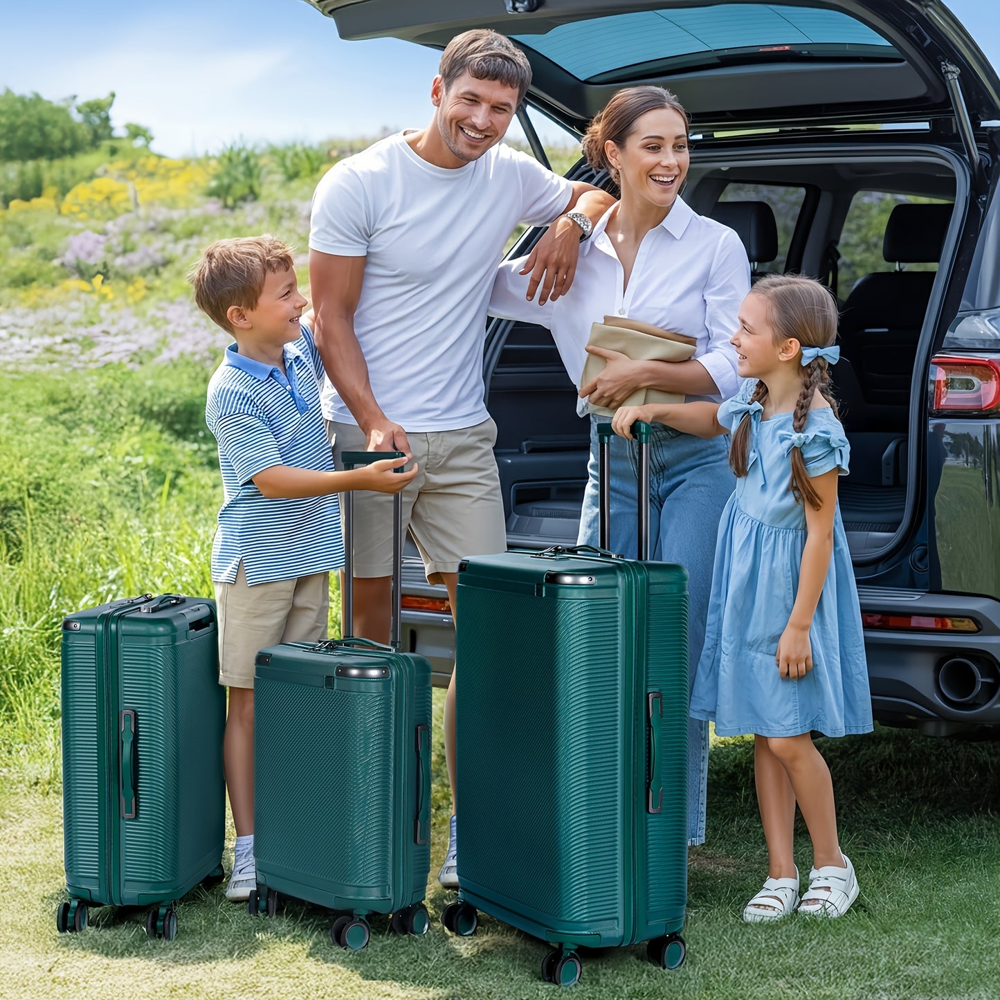 3-Piece Hardshell Luggage Set with TSA Lock - 20/24/28 Inch Travel Suitcase